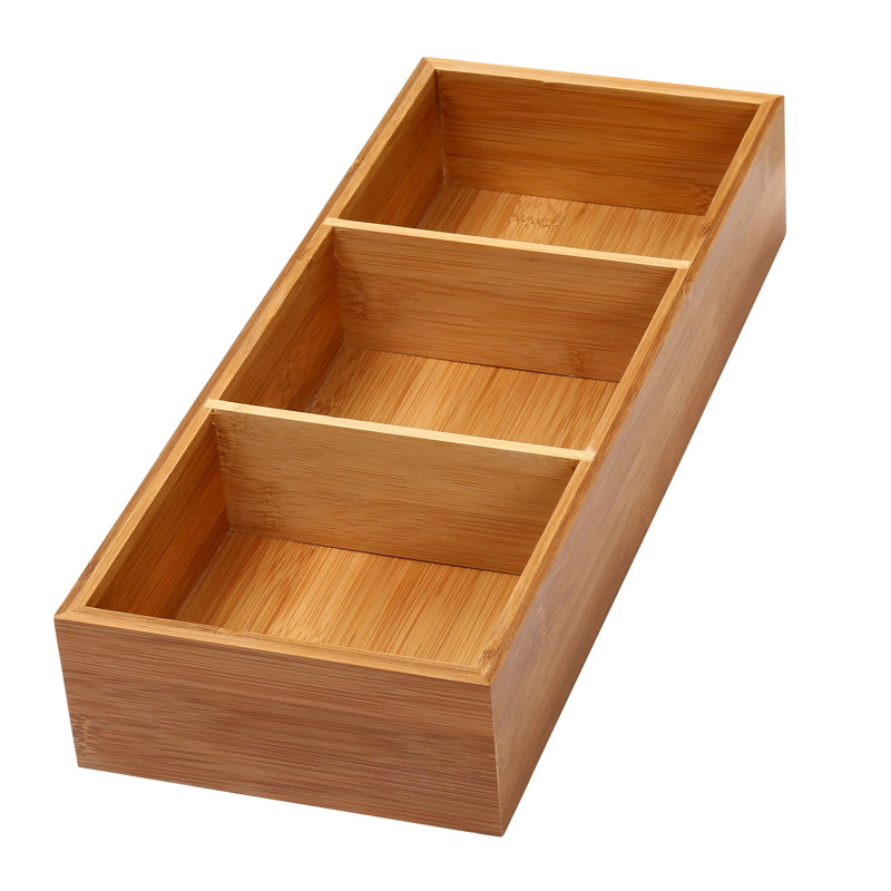 Rebrilliant Bamboo 3 Compartment 2.5"H x 6.12"W x 15"D Drawer Organizer
